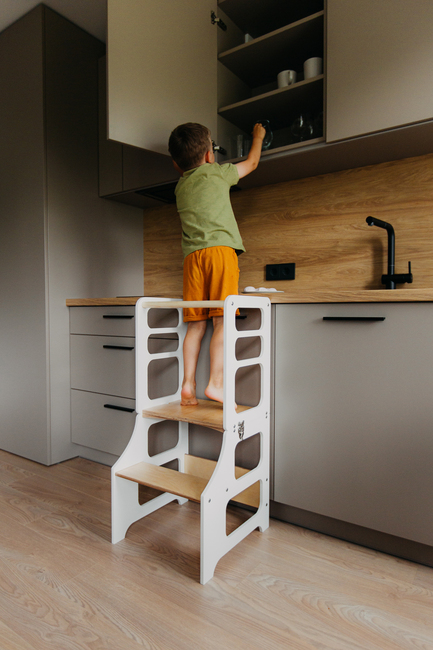 Duck Woodworks Klappbarer Lernturm, Weiß