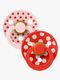 BIBS Studio Colour Polka Schnuller 2er-Pack Latex Größe 2 Anatomisch, Blossom/Candy Apple