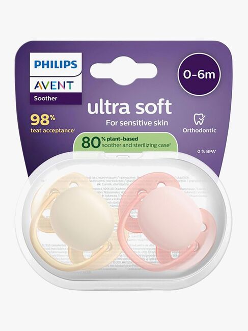 Philips Avent Ultra Soft Schnuller 0–6m 2er-Pack, Gelb/Orange