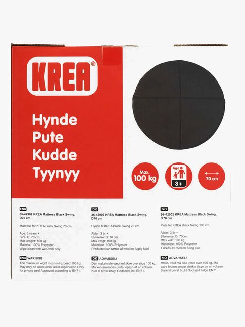 KREA Kissen für Schaukel 70 cm, Schwarz