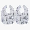 Mumin Lätzchen 2er-Pack, Schwarz/Weiß