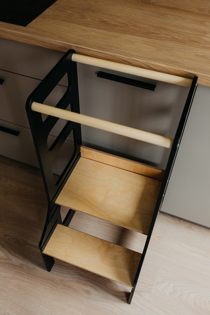 Duck Woodworks Verstellbarer Lernturm, Schwarz