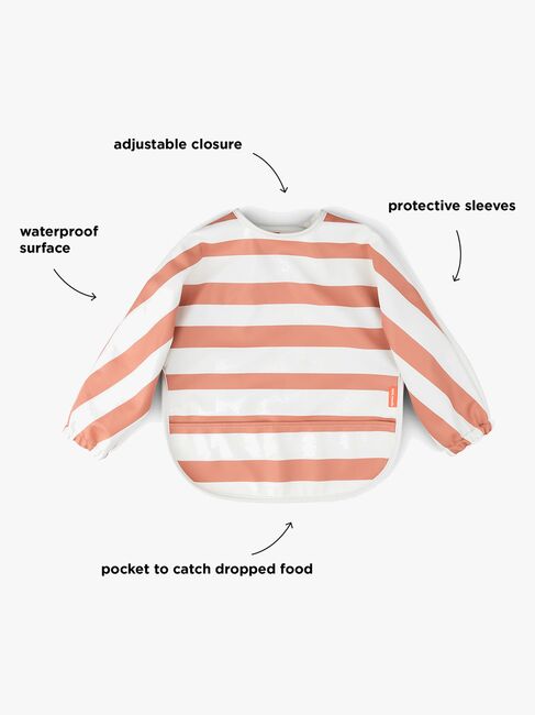 Done By Deer Langärmliges Lätzchen, Stripes Papaya