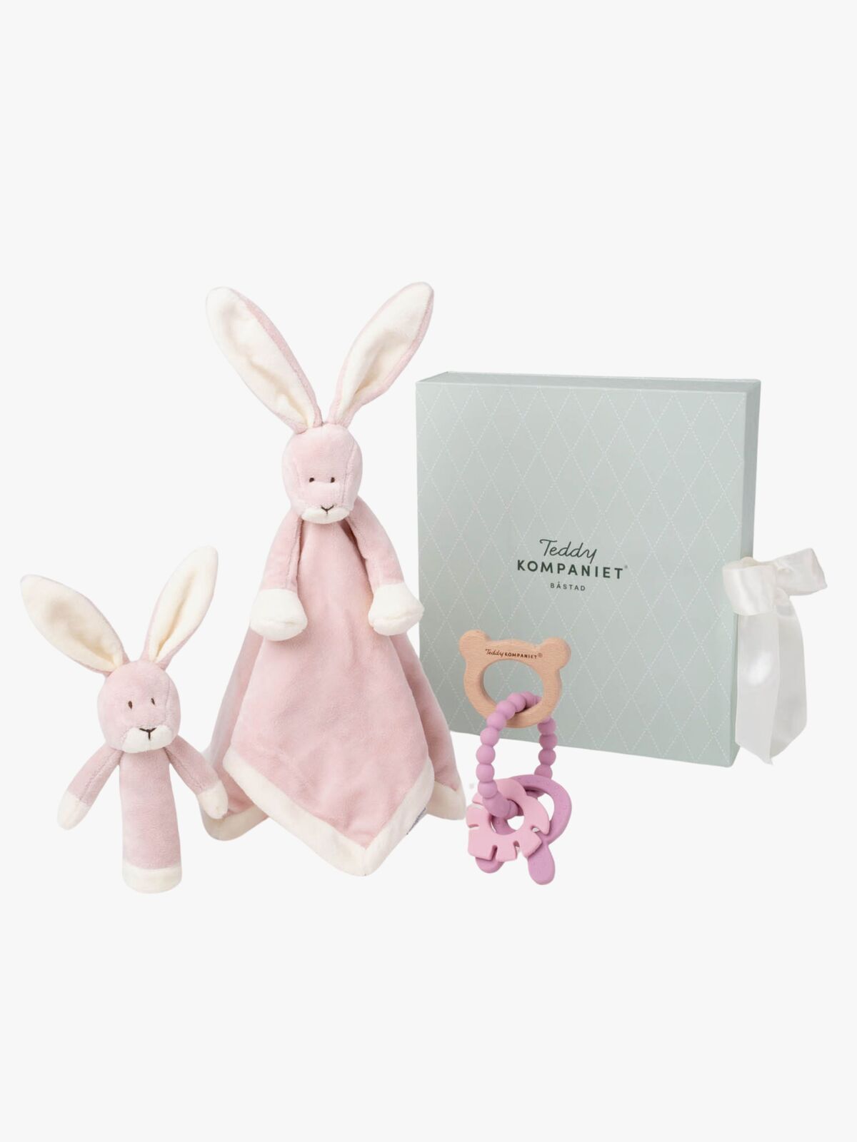 Teddykompaniet Schnuffeltücher Kaninchen Geschenkset, Altrosa