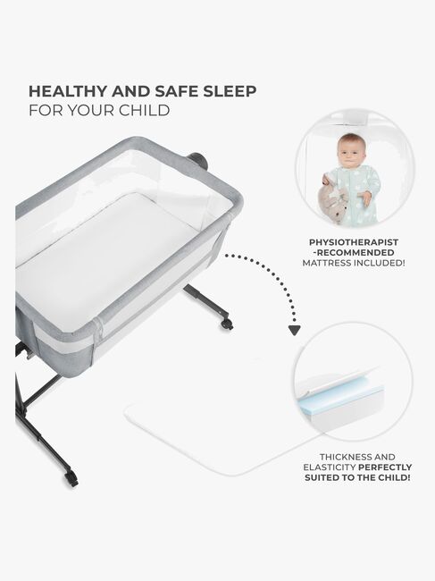 Kinderkraft Nestee Up 2 Beistellbett, Light Grey