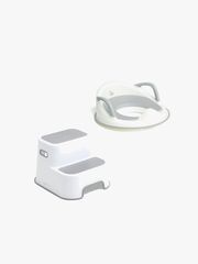 Beemoo CARE Assist Toilettensitz & Tritthocker, White/Grey