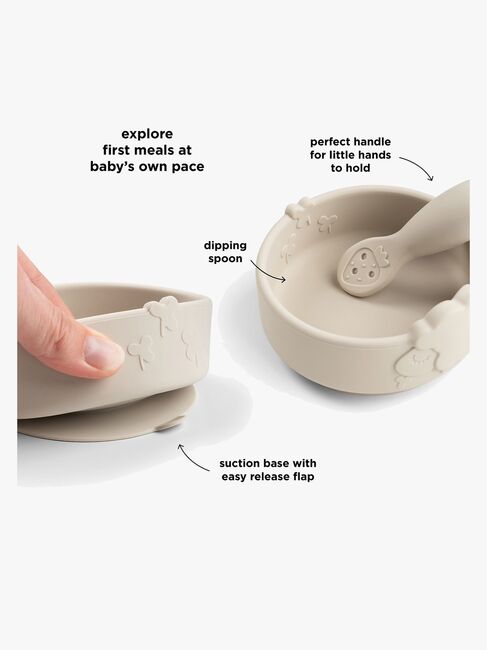 Done By Deer Sheepy Silikon Geschirr-Set Stick & Stay, Sand