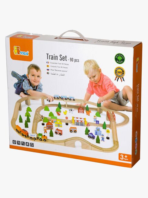 VIGA Eisenbahn-Set 90-teilig