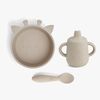 nuuroo Elias Giraffe Tellerset 3er-Pack Silikon, Cobblestone