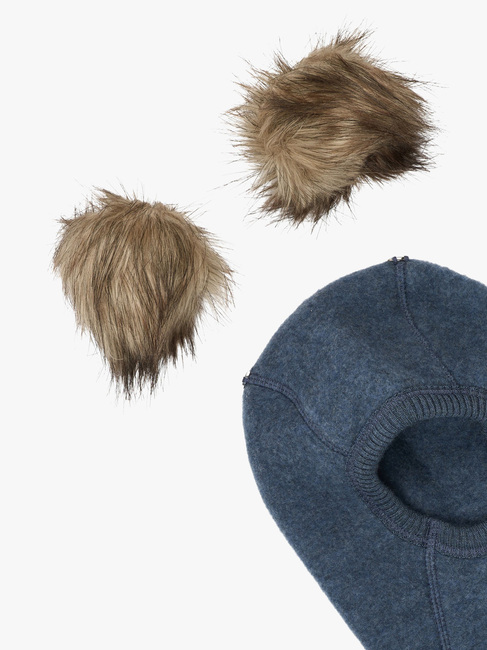 Mikk-Line Schlupfmütze Merinowolle Mit Pompons, Blue Melange 50036-BlueMelange-4548_4b.jpg