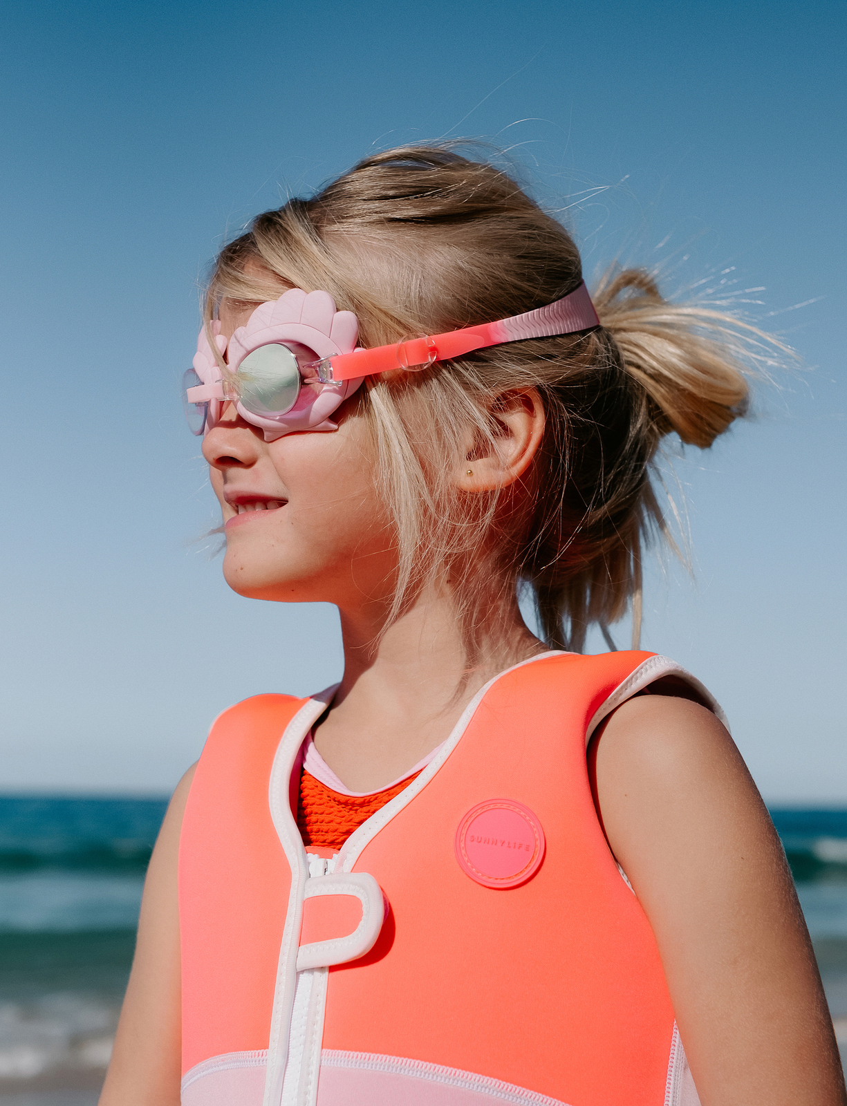 SUNNYLiFE Schwimmbrille, Melody the Mermaid Neon Strawberry
