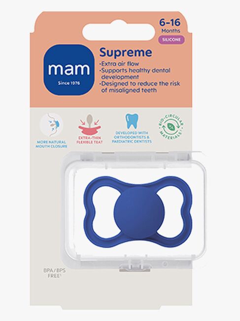 MAM Supreme Schnuller Silikon 6-16m, Blau