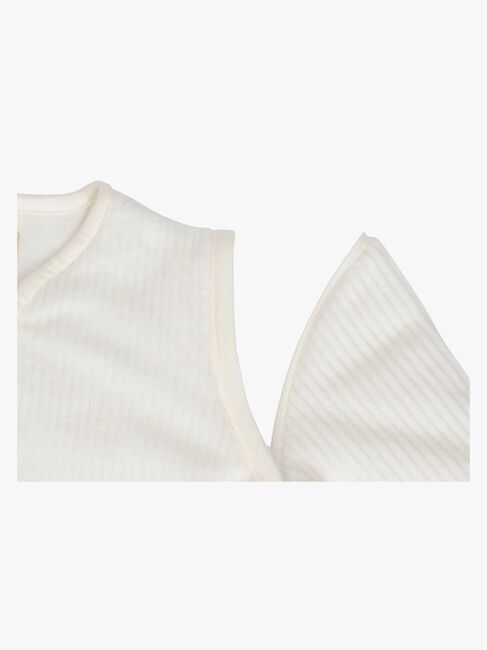 Jollein Schlafsack mit abnehmbaren Ärmeln Rund 90 cm, Rib Ivory