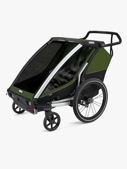 Thule Chariot Cab 2 Fahrradanhänger inkl. Ski- & Wanderset, Cypress Green