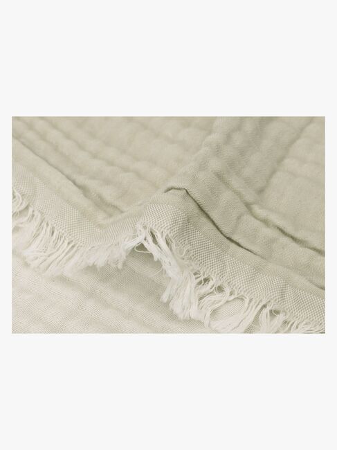 Jollein Musselintuch Fringe, Olive Green/Ivory
