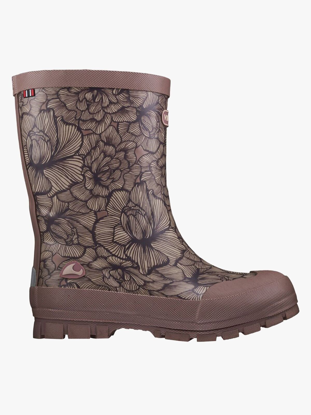 Viking Jolly Thermo Print Gefütterte Gummistiefel, Dusty Pink/Cream