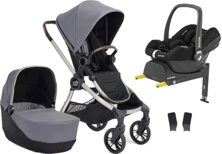 Baby Jogger City Sights Kombikinderwagen inkl. Maxi-Cosi CabrioFix i-Size Babyschale & Basis, Dark Slate
