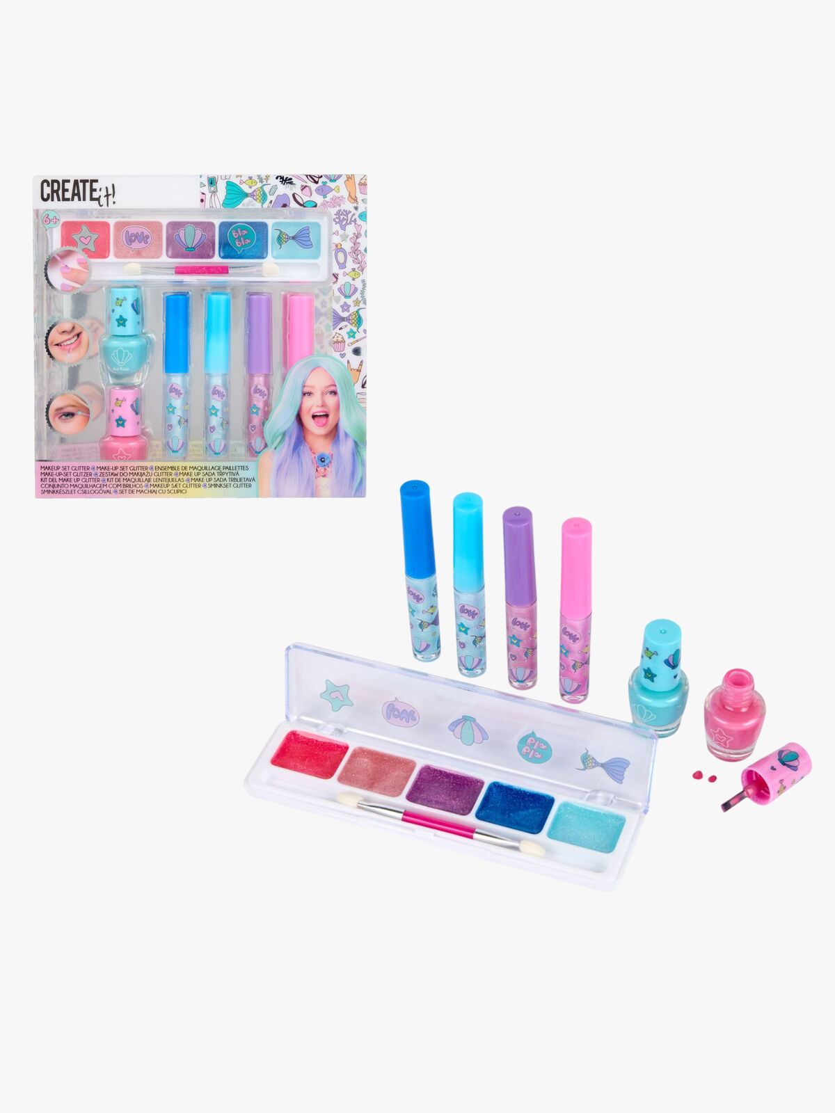Create It! Schminkset Meerjungfrau Glitzer 7 Teile