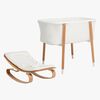 Beemoo Nordic Babybett & Babywippe, White/Wood