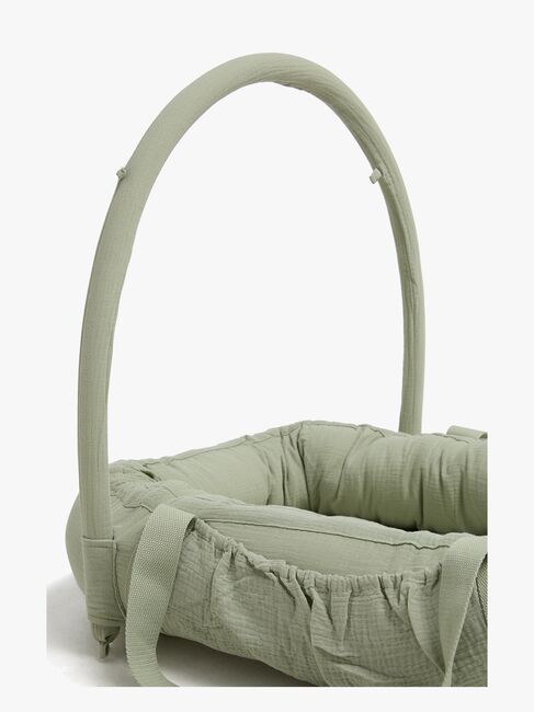 Alice & Fox ALBA Babynest mit Griffen, Green Muslin