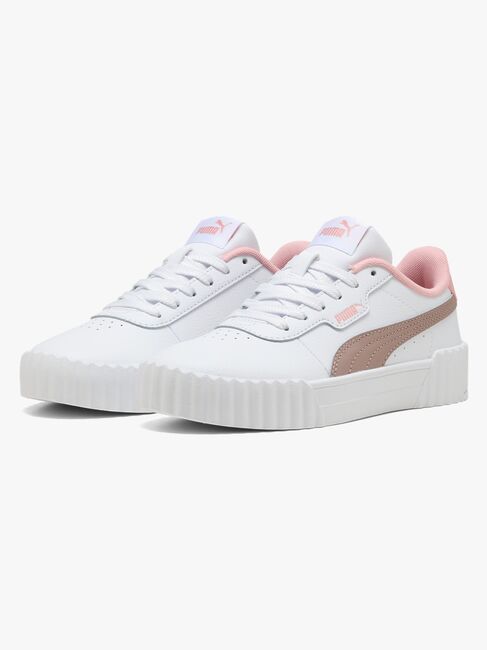 Puma Carina 3.0 Jr Sneaker, White/Sandstone