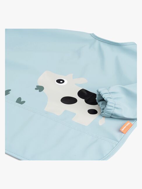 Done By Deer Tiny Farm Langärmliges Lätzchen mit Tasche, Blue