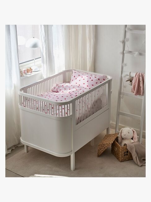 Borganäs Bettwäsche Babybett Hjärtrud 2-teilig 100x130 cm, Rosa