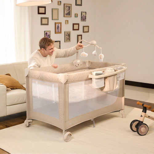 Kinderkraft LEODY UP Reisebett, Beige