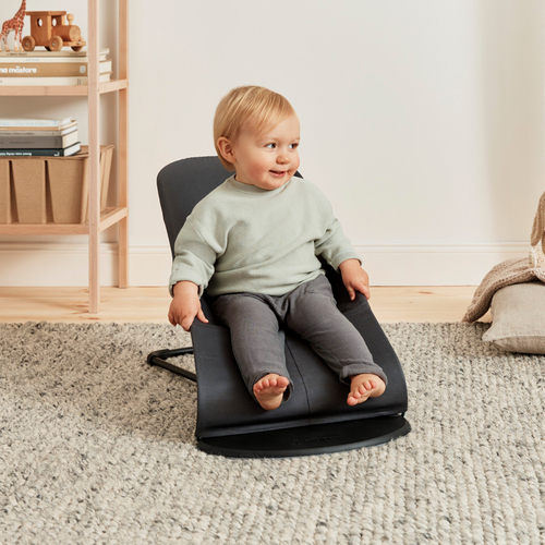 BabyBjörn Balance Soft Babywippe Gewebt Jersey-Stoff, Dunkelgrau/Grau