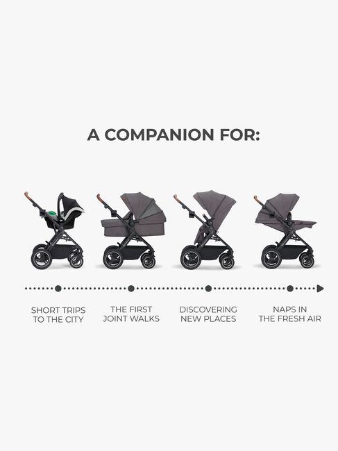 Kinderkraft Multifunctional 3-in-1 B-Tour Mink Pro Kombikinderwagen, Dark Grey