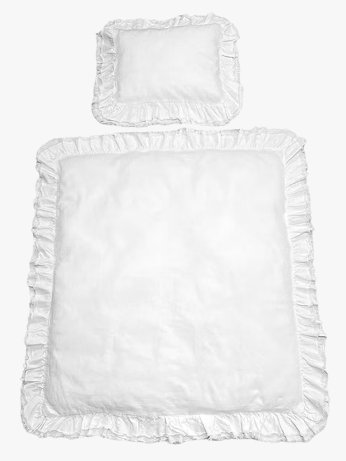 Mini Dreams Bettwäsche Vintage Rüsche Babybett, Weiß
