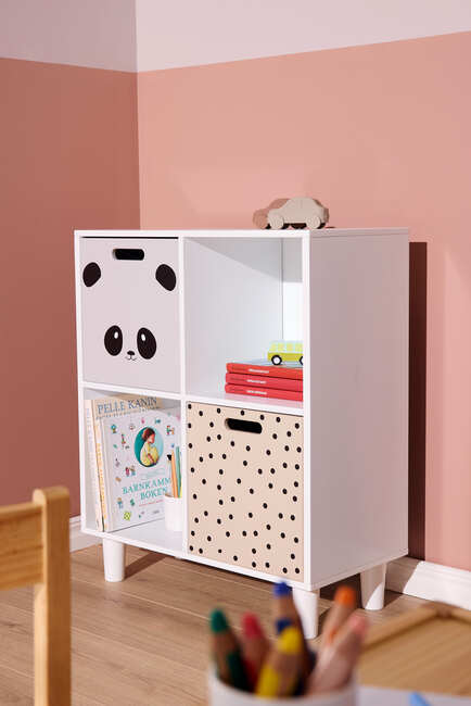 Alice & Fox DELTA Bücherregal mit Aufbewahrungsbox, Weiß