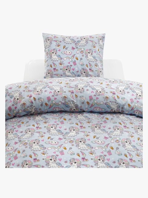 Borganäs Bettwäsche Einhorn 150x210, Blau