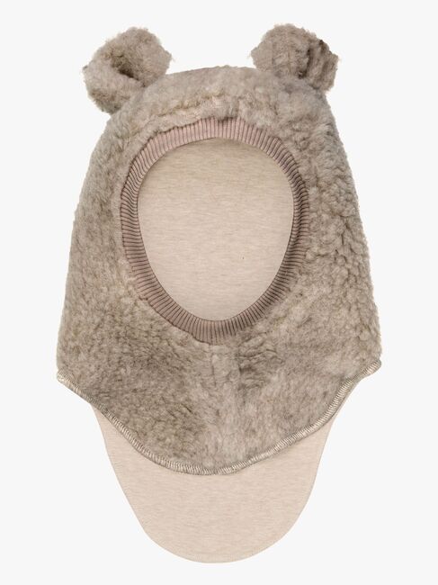 Huttelihut Teddy-Schlupfmütze mit Ohren Merinowolle, Camel Melange