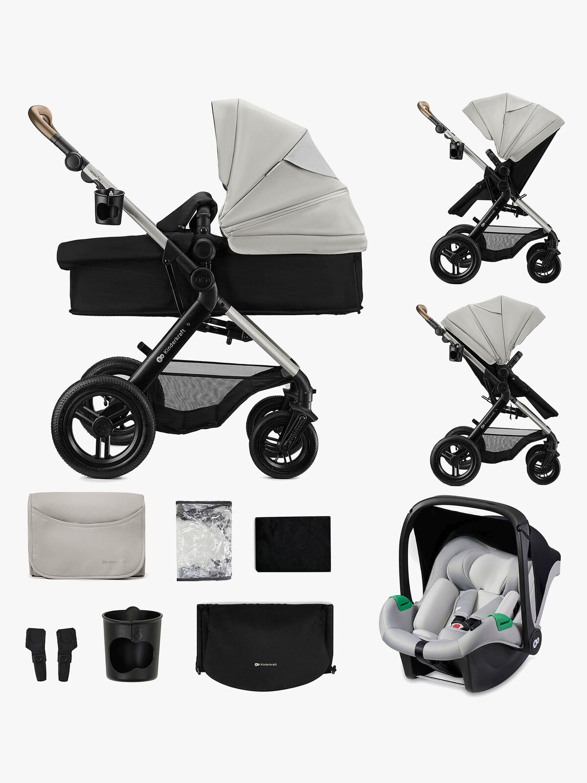 Kinderkraft MOOV 2 XL Air Kombikinderwagen, Moonlight Grey