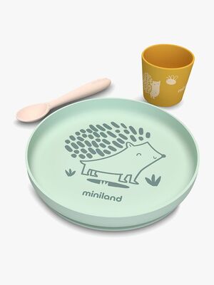 Miniland Geschirr-Set Silikon 3 Teile, Forest