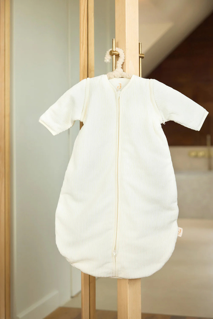 Jollein Schlafsack mit abnehmbaren Ärmeln Rund 60 cm, Rib Ivory