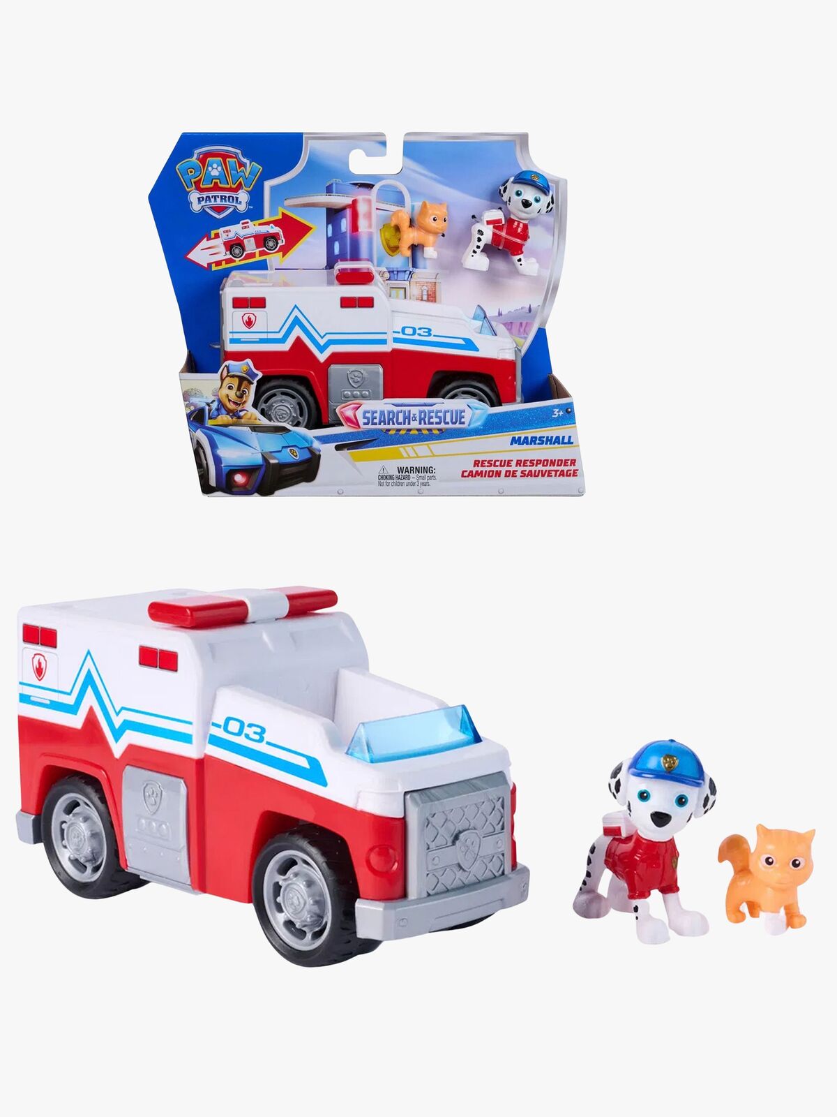 Paw Patrol Search & Rescue Rettungsfahrzeug mit Figur Marshall