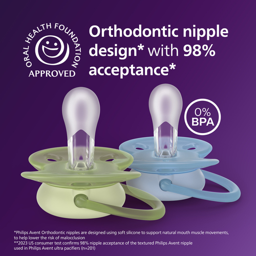 Philips Avent Ultra Soft Schnuller 0–6m 2er-Pack, Grün/Blau