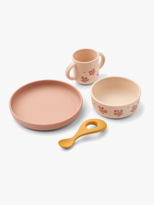 LIEWOOD Vivi Gemustertes Fütterset Silikon, Butterfly/Apple Blossom