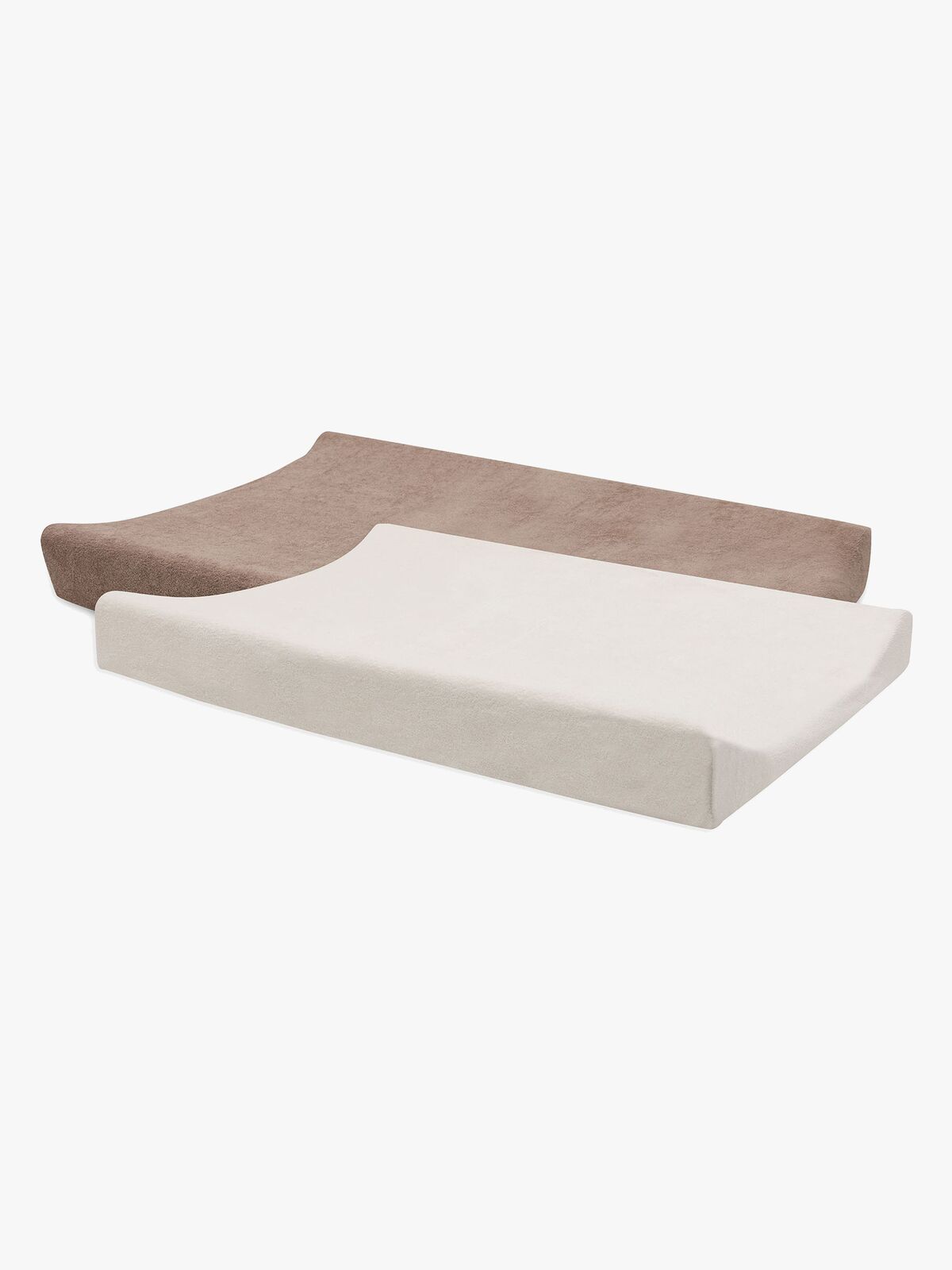 Jollein Wickelauflagenbezüge 50x70cm 2er-Pack, Milky Coffee/Ivory