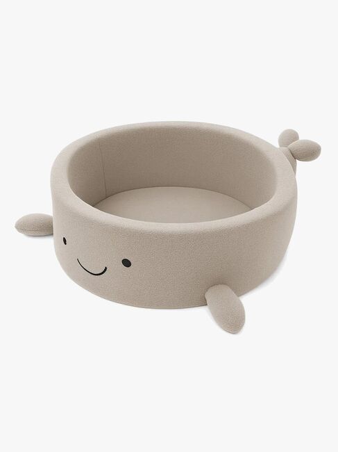 MeowBaby Boucle Whale Bällebad, Oat Biscuit Beige