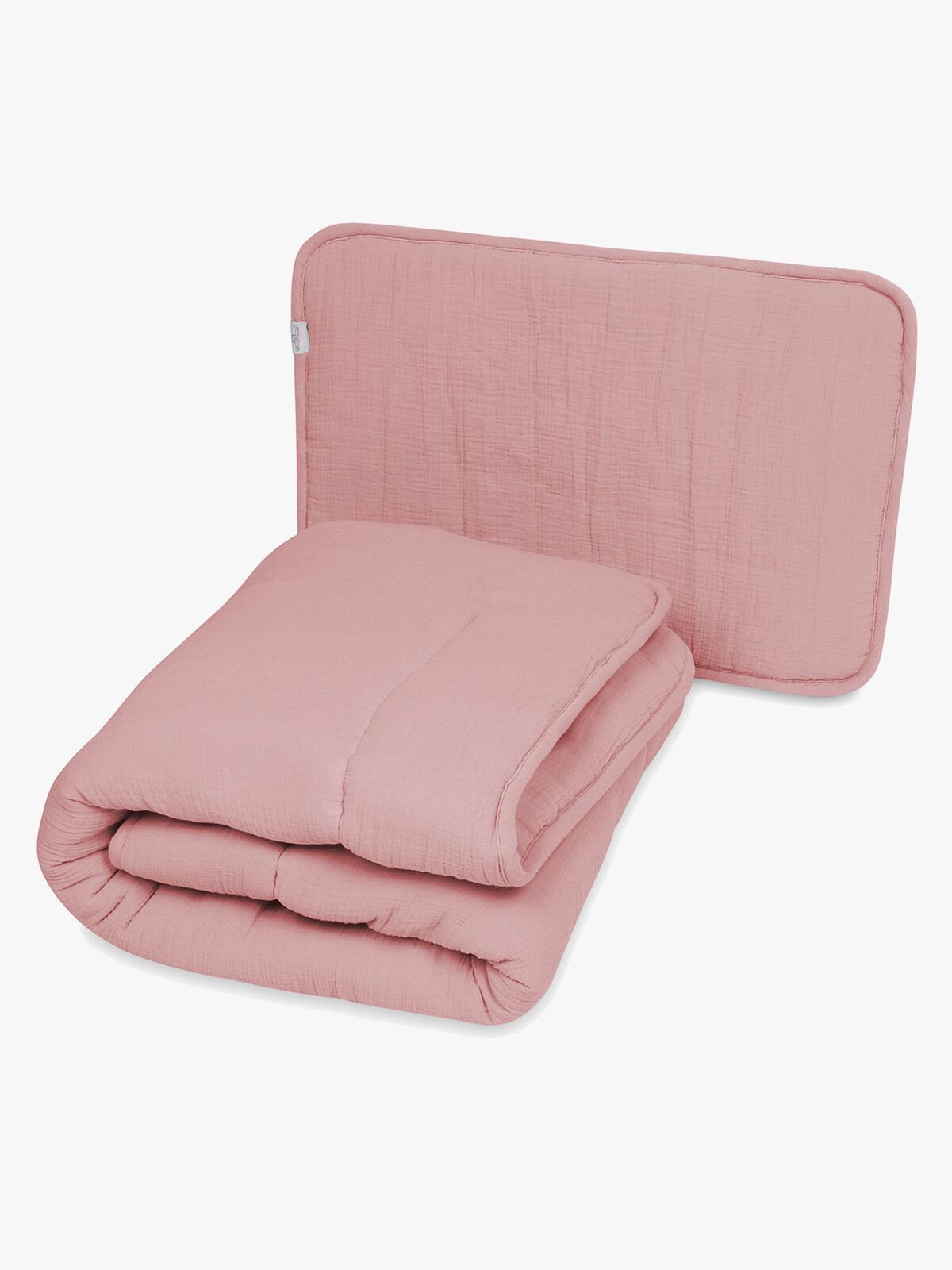 BabyMatex Set mit Babydecke 100 x 135 cm & Babykissen 40 x 60 cm aus Musselin, Rosa