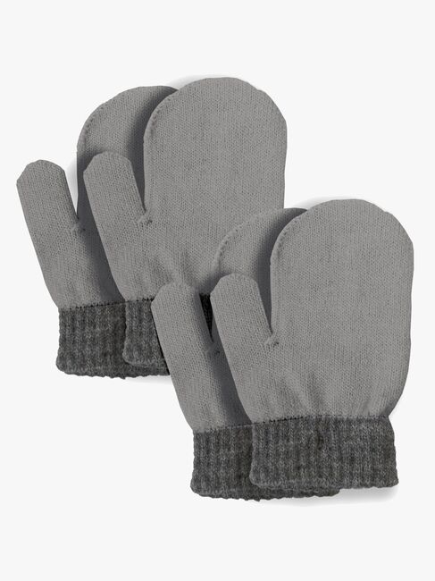 Lindberg Sundsvall Fäustlinge Wollmischung 2er-Pack, Grey/Anth