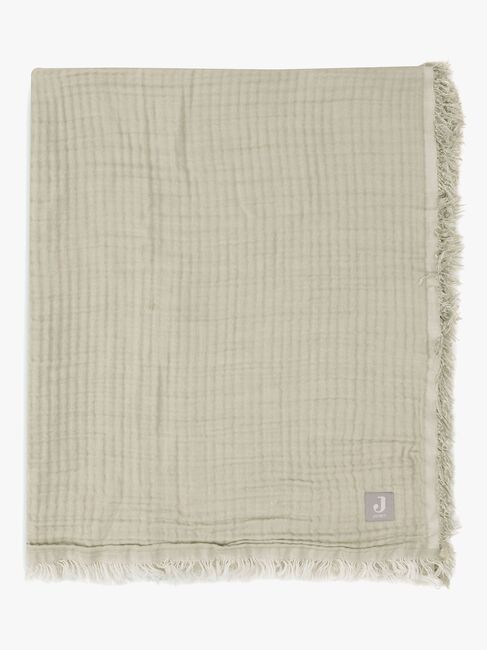 Jollein Musselintuch Fringe, Olive Green/Ivory