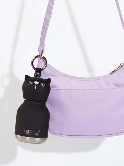 Asobu Bestie Mini Wasserflasche Katze, Schwarz/Weiß IBV44-BLACKCAT-4840_3b.jpg