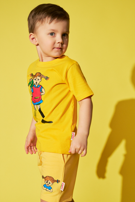 Pippi Langstrumpf X Martinex Pippi & Herr Nilsson T-Shirt, Gelb