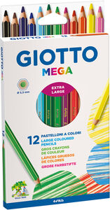 Giotto Mega Buntstifte 12er-Pack, Mehrfarbig