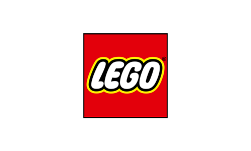 LEGO-Logo auf rotem Hintergrund mit dem Text 'LEGO'.