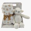 CarloBaby Lamm Fleecedecke und Kuscheltier, Weiß